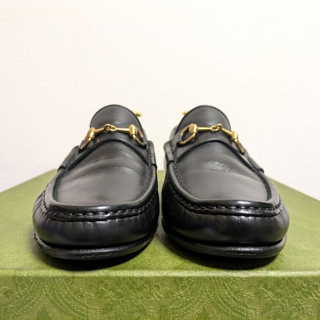 GUCCI Women's Loafers Horsebit Leather Black EU37/US7 120221c thumbnail 2