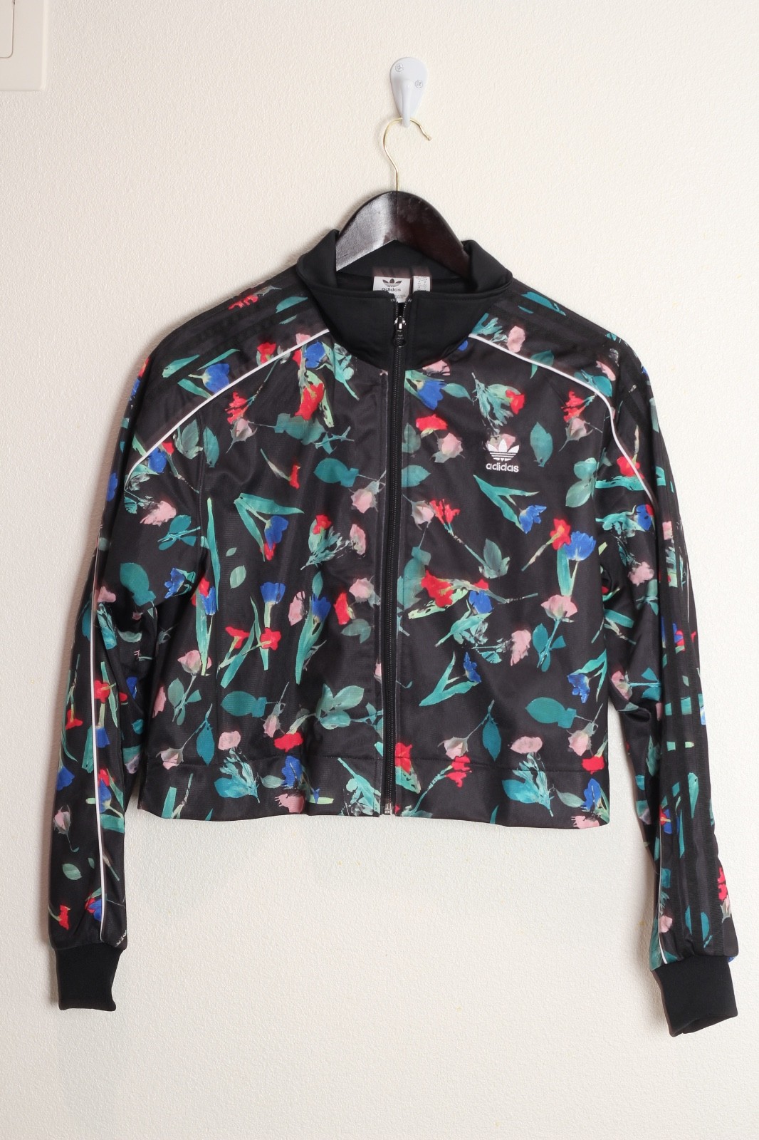 Adidas Track Jacket Bellista Floral Women Size M Floral on Black