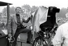 CBS announcer Vin Scully posing during Saturday play at Augusta Na- Old Photo 2