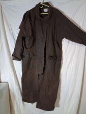 Cowboy Western Oilskin Wax Coat Duster Mens Large Black Western Rider Australian