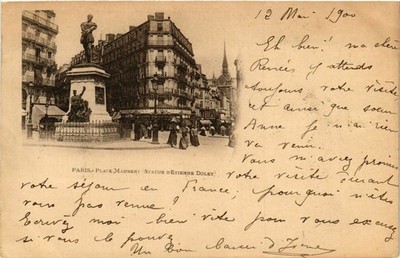 CPA PARIS 5e Place maubert Statue d'Etienne Dolet (576712)