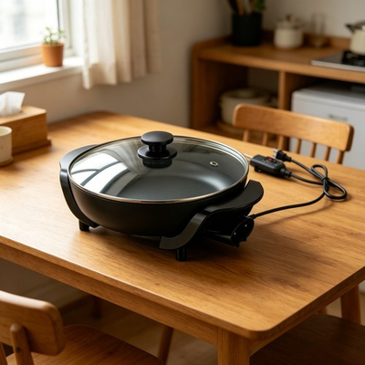 #ad 12 Inch Non Stick Ceramic Electric Skillet 1200 Watts Detachable Thermostat $24.20
