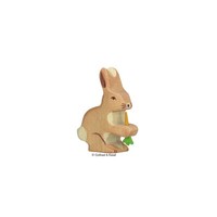 Holztiger Holzfigur Hase Mit MöHre Holzspielzeug