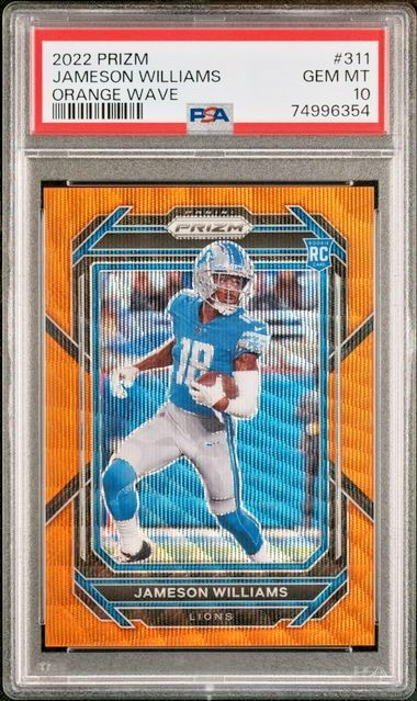 2022 Panini Prizm Jameson Williams #311 Orange Wave Rookie /60 PSA 10 Gem Mint