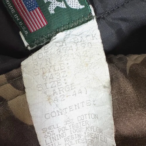 Saf-T-Bak Coveralls Large 42-44 Camo Duck Hunter Vintage Insulated Jumpsuit FLAW image 5