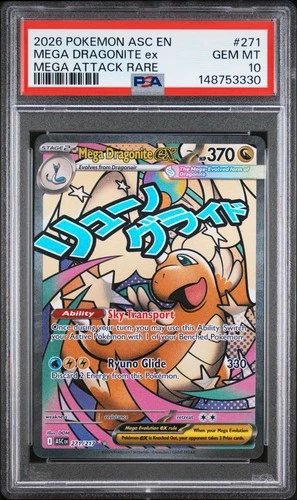 2026 POKEMON ASC EN-ASCENDED HEROES MEGA ATTACK RARE MEGA DRAGONITE EX PSA 10