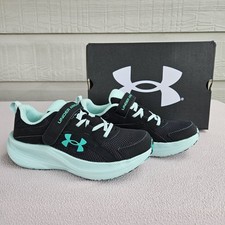 Under Armour UA GPS Assert 11 AC Hook Loop Sneaker Youth SZ 2Y Black Green