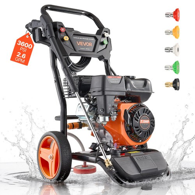 #ad VEVOR Gas Pressure Washer 3600 PSI 2.6 GPM Copper Pump 5 Nozzles for Cars $339.99