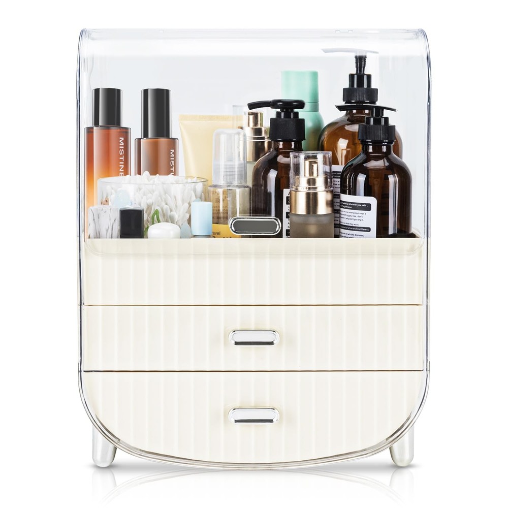 3-Layer Transparent Makeup Organizer Box for Cosmetics & Skincare Storage 3-Layer Transparent Makeup Organizer Box for Cosmetics & Skincare Storage