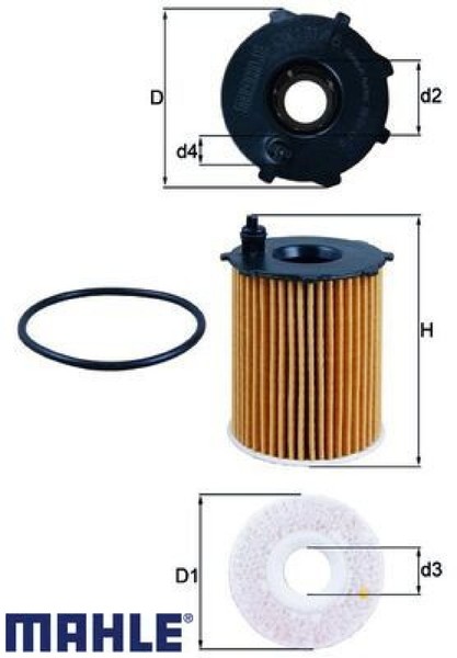 Mahle OX171/16D ÖLfilter MotoröLfilter FüR Alfa Romeo FüR Fiat FüR Lancia-image