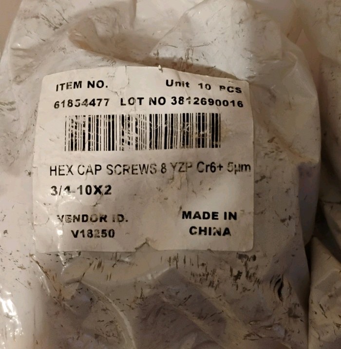 3/4-10 x 2 Hex Head Bolt Qty. 30 Grade 8 Zinc  New Packages