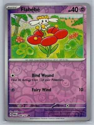 Flabebe 086/167 Common Twilight Masquerade Pokemon Reverse Holo Near Mint