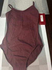 Mirella Princess Seam Camisole Dance Leotard Cotton Burgundy Medium M