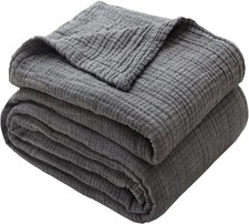 Boho Throw Blanket, 100 Cotton Ultra Soft Luxury Throw Rustic Quilt, Muslin Bre