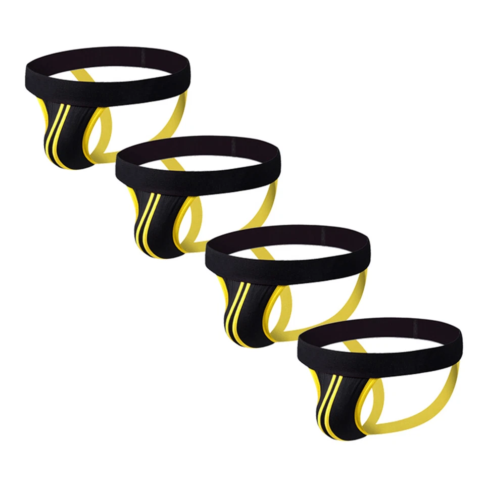 Paquete de 4 calzoncillos calzoncillos deportivos de algodón con correa deportiva para hombre Foto 2 de 4