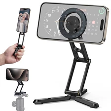 CAMOLO Magnetic Phone Holder Foldable Pocket Handheld Tripod Mount for iPhone 15