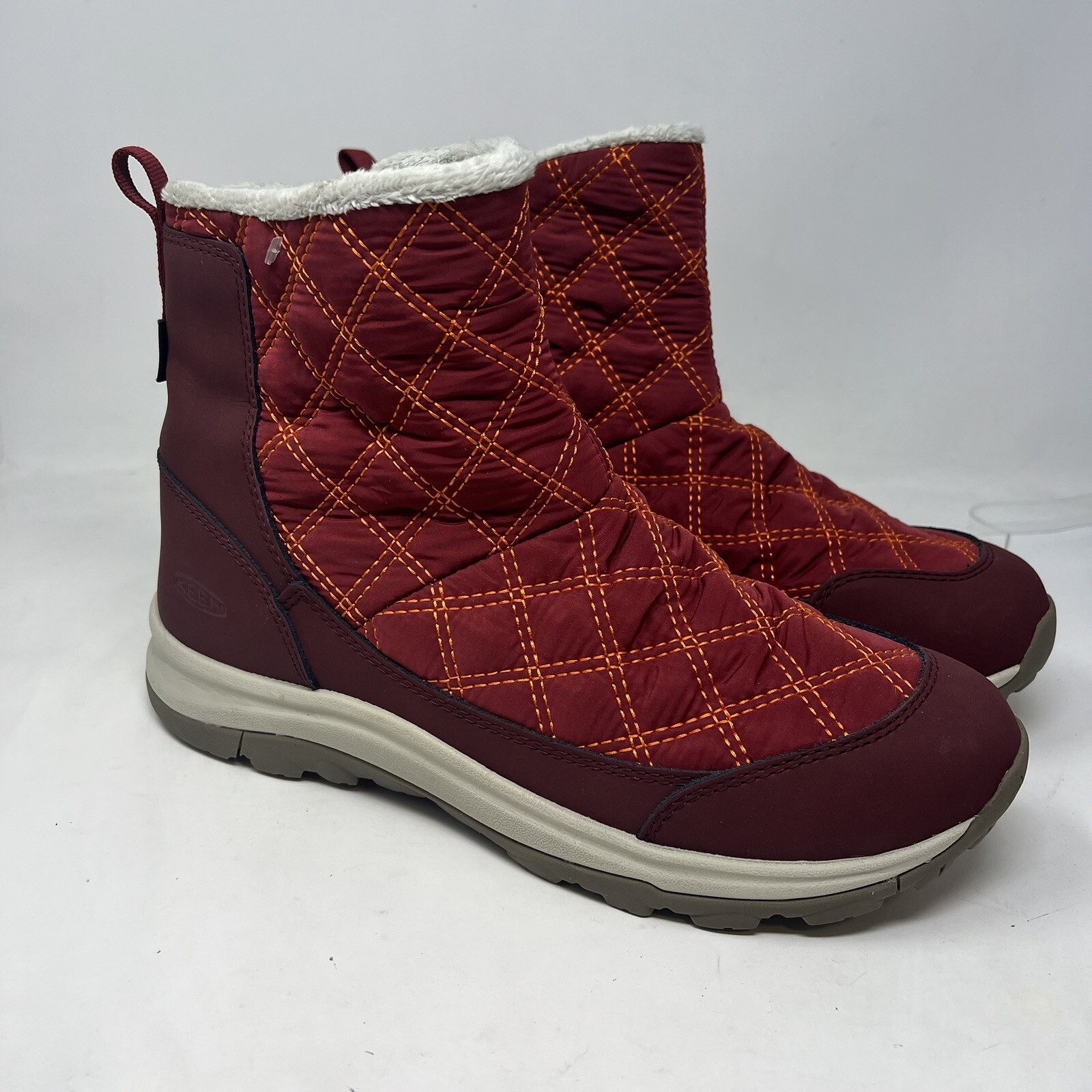 Stivali impermeabili Keen donna Terradora II invernali pull on rossi trapuntati taglia US 11