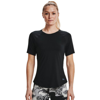 Under Armour Rush Damen-Laufshirt Trainings-Top Fitness Yoga Shirt Schwarz NEU