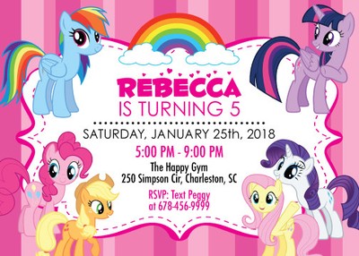My Little Pony Custom Birthday Invitations 3