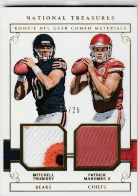 Patrick Mahomes Mitch Trubisky 2017 National Treasures Rookie NFL Gear RAB18