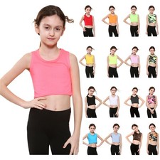 Girls Vest Crop Top Tank Shirt