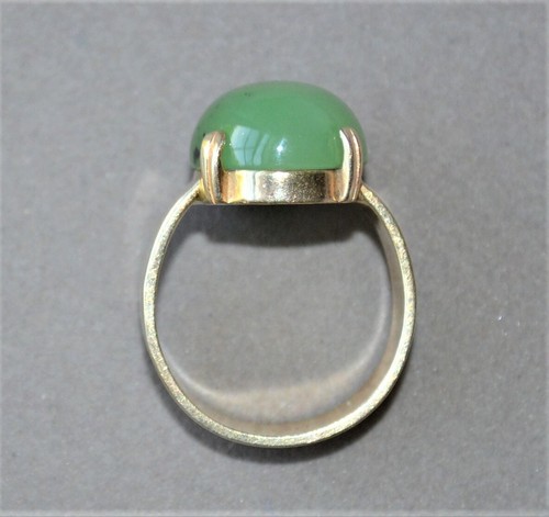 Anello uomo vintage oro 14 kt giada giadeite siberiana - Foto 6 di 11