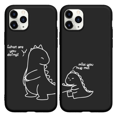 Couple Matching Cute Dinosaur Phone Case For iphone 16 15 14 11 12 13 Pro  Max XR