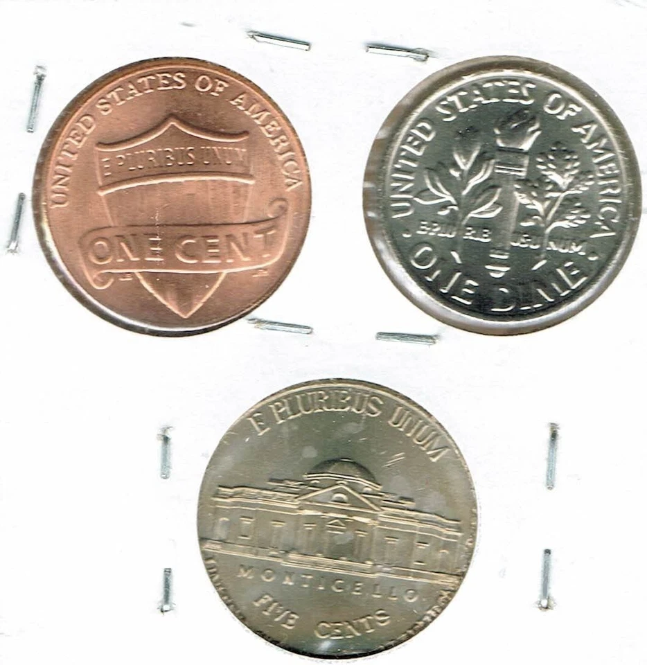 2011 Three Denver Brilliant Uncirculated Business Strike Cent, Nickel,Dime Coins - Image 2 of 2