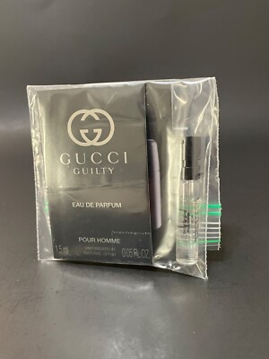GUCCI  GUILTY  POUR HOMME : EAU DE PARFUM SAMPLE NEW Vial with original  card 