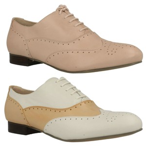 clarks pink brogues
