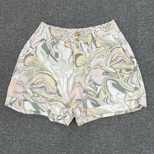 So Shorts Womens Medium Utility Multicolor Swirl Bermuda High Rise Elastic Waist