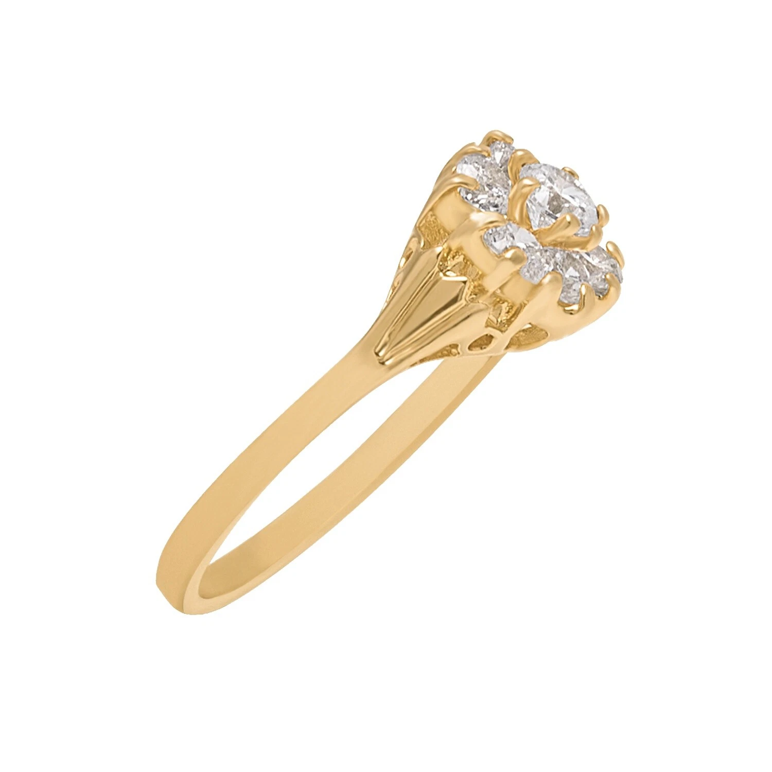 Красивые модные кольца покрытые желтым золотом