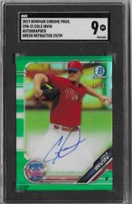 2019 Bowman Chrome Cole Irvin Auto Green Refractor /99 SGC 9 Mint