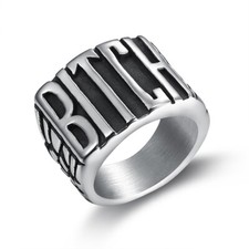 Punk Style BITCH Ring Stainless Steel Men Wom...