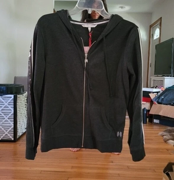 UNDERCOVER Giacca con cappuccio e zip intera nuova con etichette Victoria's Secret 2015 NYC VS Fashion Show Bling XS