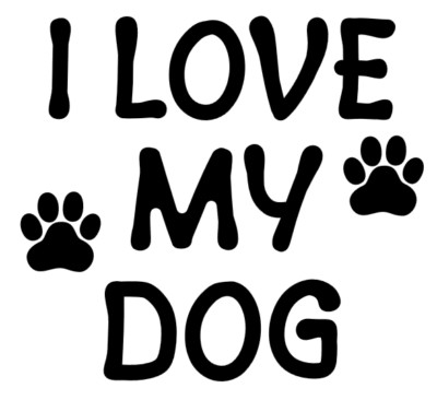 ICH LIEBE MEINEN HUND VINYL-AUFKLEBER - PFOTENABDRUCK HAUSTIERAUFKLEBER FÜR FENSTER AUTO LKW VAN ETC.