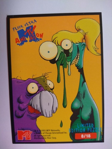 M TV Fleer Ultra Animation Puzzle Card # 8/18 1995 NEW UNCIRCULATED Primo (M) - 第 2/2 張圖片