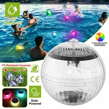 Waterproof Solar LED Floating Lights Garden Pool Colorful Hanging Ball Lights