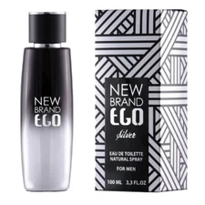 Ego Silver by New Brand 3.3 oz EDT Cologne for Men New in Box