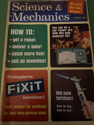 Science and Mechanics, June 1965, Car Repair Pro With Auto Analyzer Kit