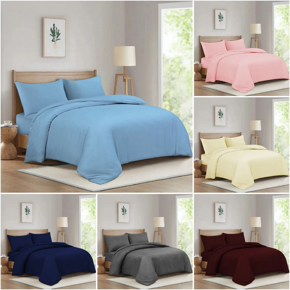 HADI LONDON Luxury 3 Pcs Duvet Cover Set Reversible Quilt Cover With Pillowcases All Sizes