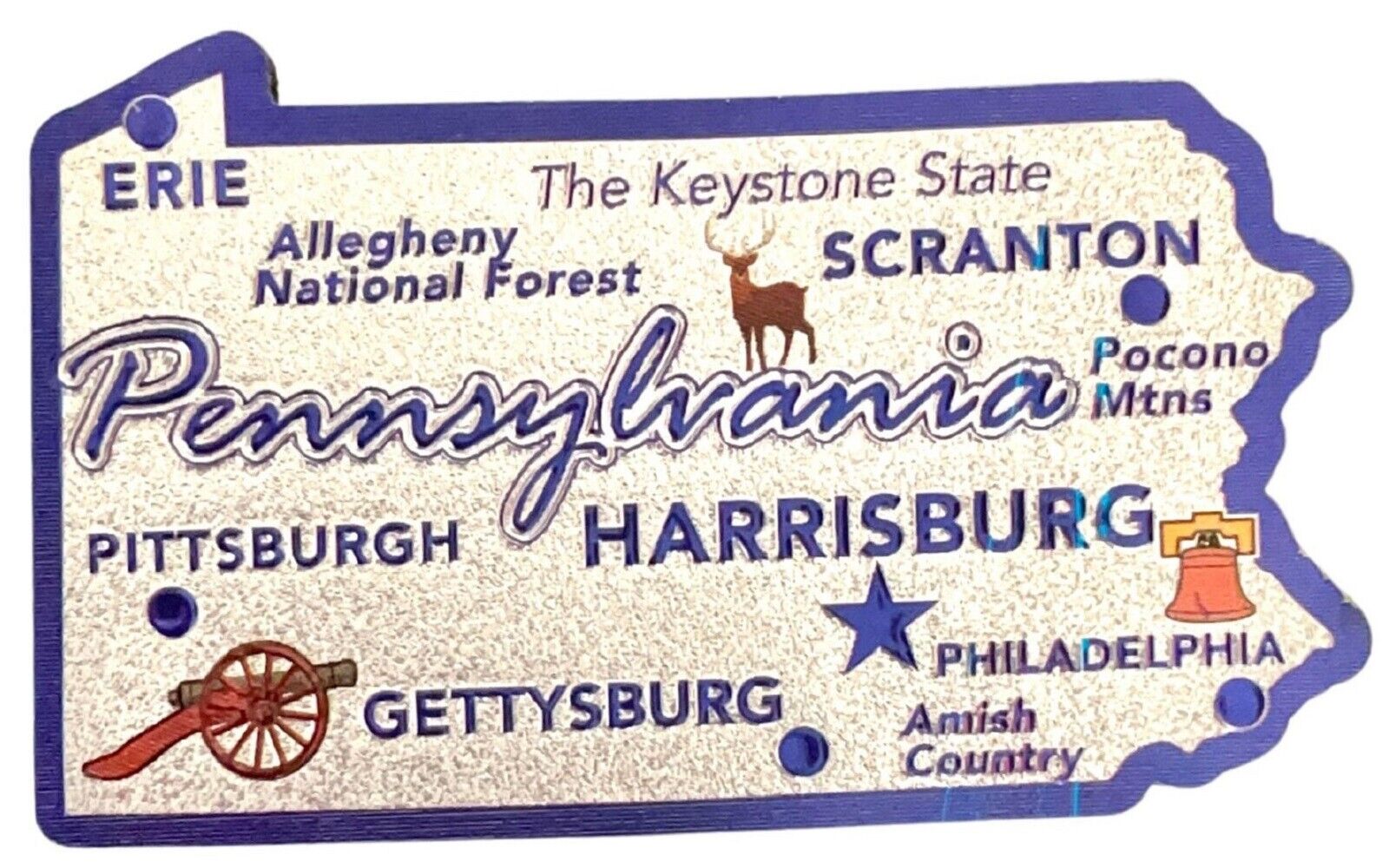 Pennsylvania The Keystone State Foil Fridge Magnet