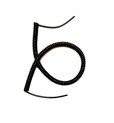 2-ADRIGES 0,5 qm gewendeltes schwarzes PUR-KABEL, 750 mm (29,5'') SPULELLÄNGE #