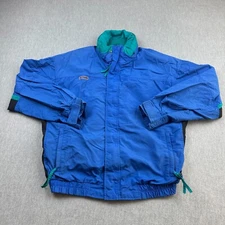 Vintage Columbia Bugaboo Jacket Mens Large Blue Full Zip Mock Neck Rain Ski Snow