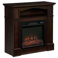 1400W Electric Fireplace Heater with Mantel LED Log Flame Shelf Remote Control