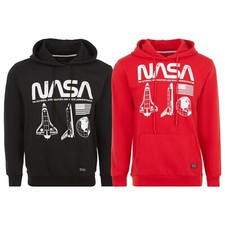 Men's NASA Approved Space Ship Rocket ship Logo Hoodie Retro Hooded Sweatshirt