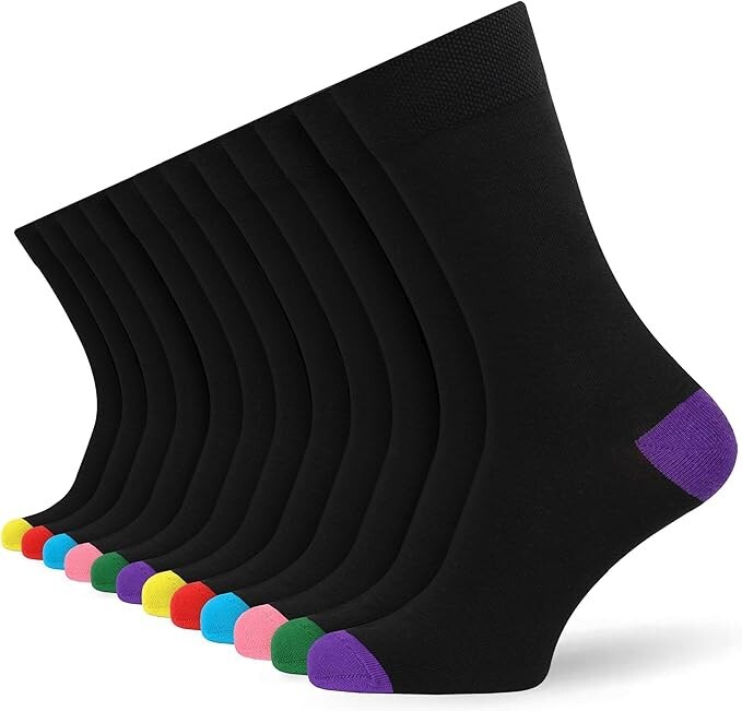 Calcetines de diseñador para hombre adulto 12 pares de calcetines deportivos de trabajo mezcla de algodón talla UK 6-11