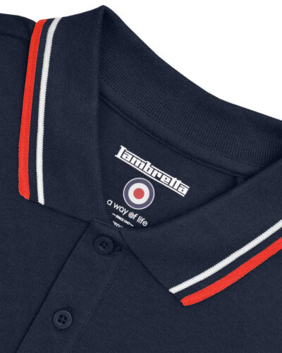 Lambretta Mens Polo Shirt Twin Tipped Lambretta Polo Shirt Sizes M-4XL - Picture 4 of 7