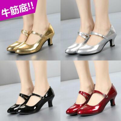 Womens Ballroom Latin Tango Slim Heel Dance Buckle Mary Jane