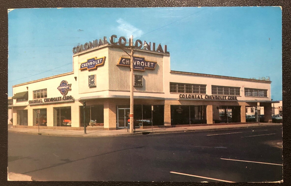 Colonial Chevrolet Auto Car Dealer Norfolk VA Virginia Vintage Postcard Z47 eBay